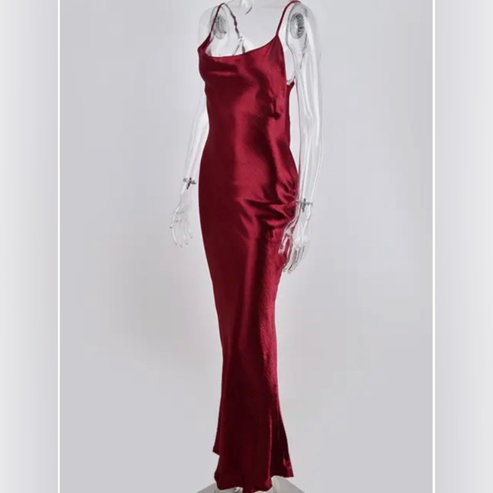 Iridescent Red Slip Dress